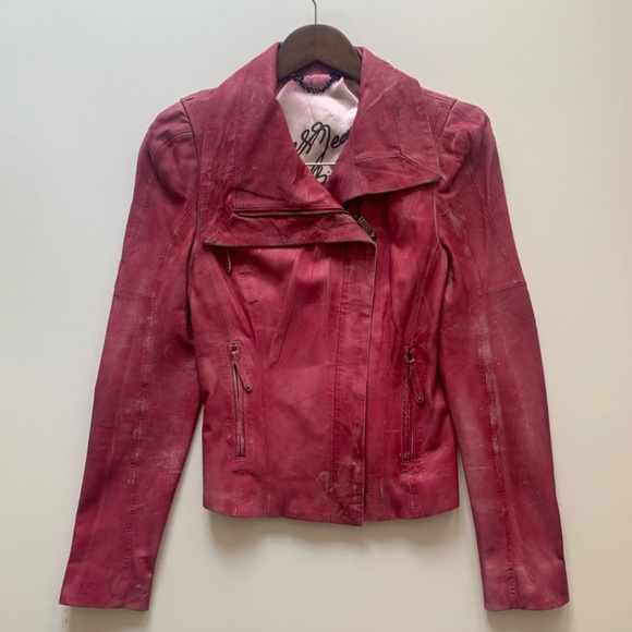 Guess | Pink | Vintage Biker Jacket - Picture 1 of 17